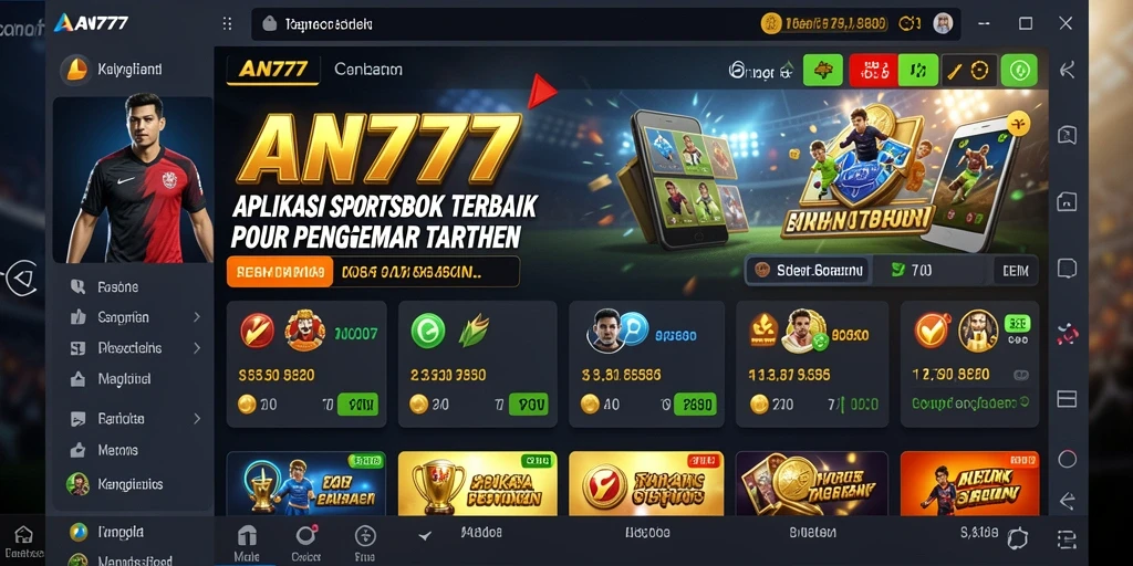 Screenshot AN777 menampilkan fitur taruhan olahraga yang menarik.