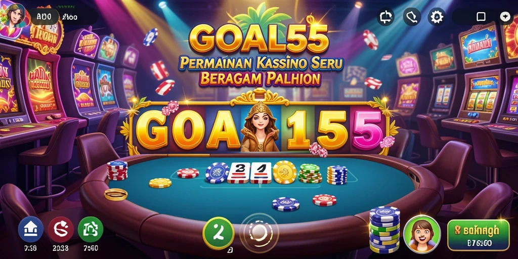 Tampilan gameplay seru di GOAL55 dengan berbagai pilihan kasino.