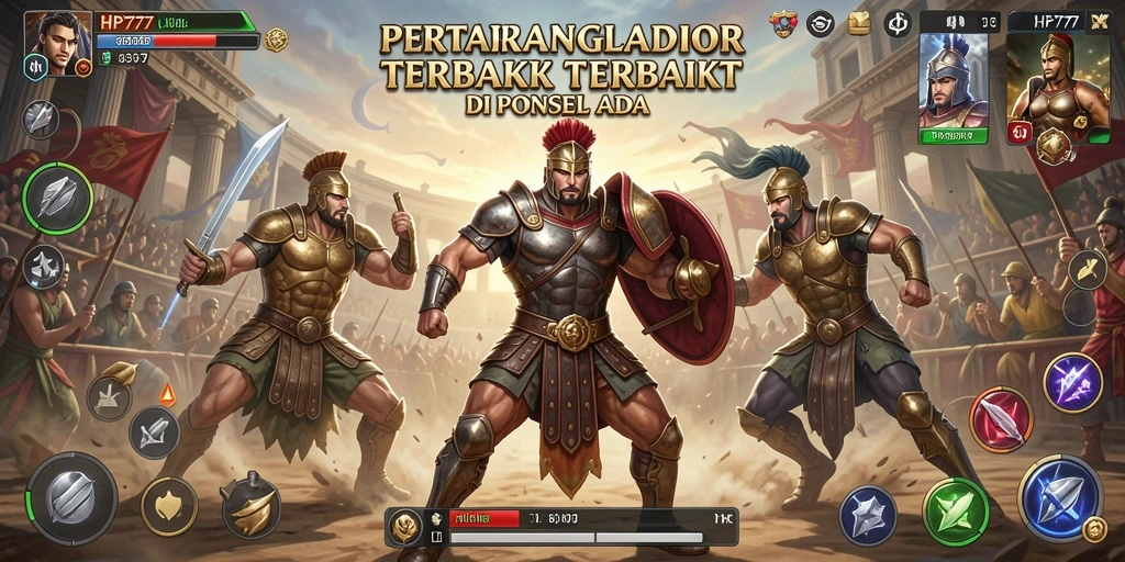 Screenshot gameplay HP777 menampilkan aksi pertarungan seru dan karakter beragam.