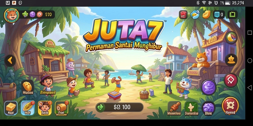 Tampak layar permainan JUTA7 yang penuh warna dan menarik.