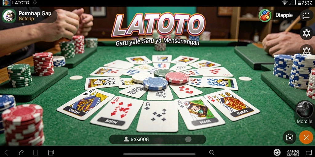 Screenshot gameplay LATOTO yang menunjukkan aksi seru permainan Gaple.