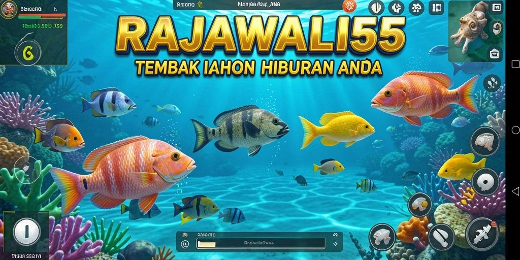 Gameplay seru menangkap ikan berwarna-warni di RAJAWALI55.