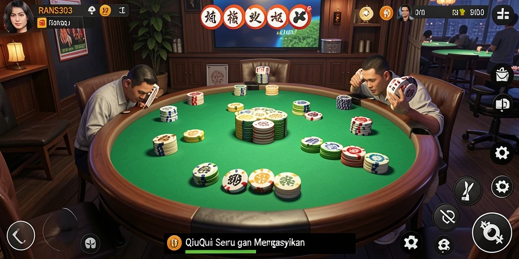 Tampilan gameplay seru dari RANS303 dengan kartu QiuQiu.