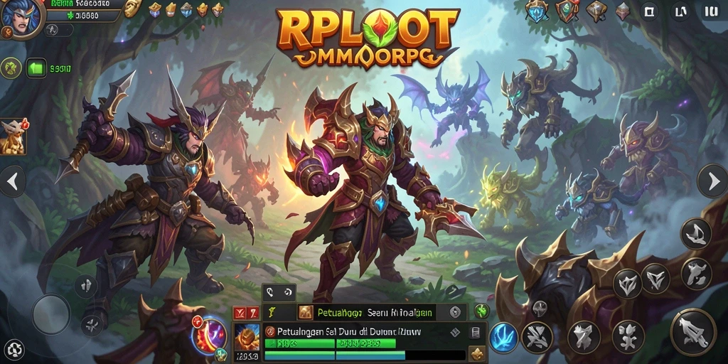 Screenshot gameplay RPLOOT yang menunjukkan aksi pertarungan yang seru.