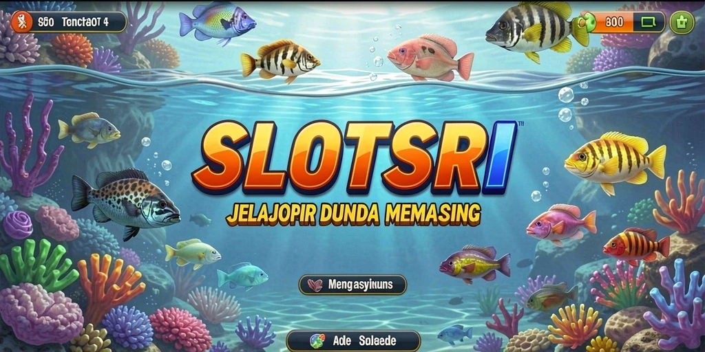 Gameplay SLOTSRI menampilkan pemain menangkap ikan di lokasi memancing yang indah.