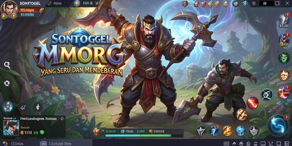 Screenshot utama SONTOGEL menampilkan aksi seru dalam dunia MMORPG.