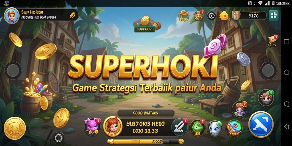 Tampilan menarik dari gameplay SUPERHOKI dengan berbagai strategi SLG.