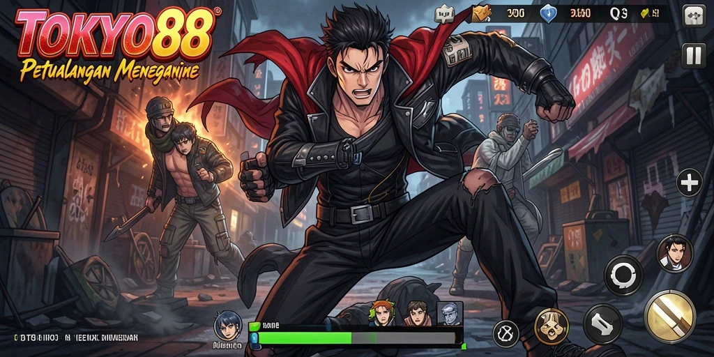 Tampilan gameplay menarik dari TOKYO88 dengan karakter anime.