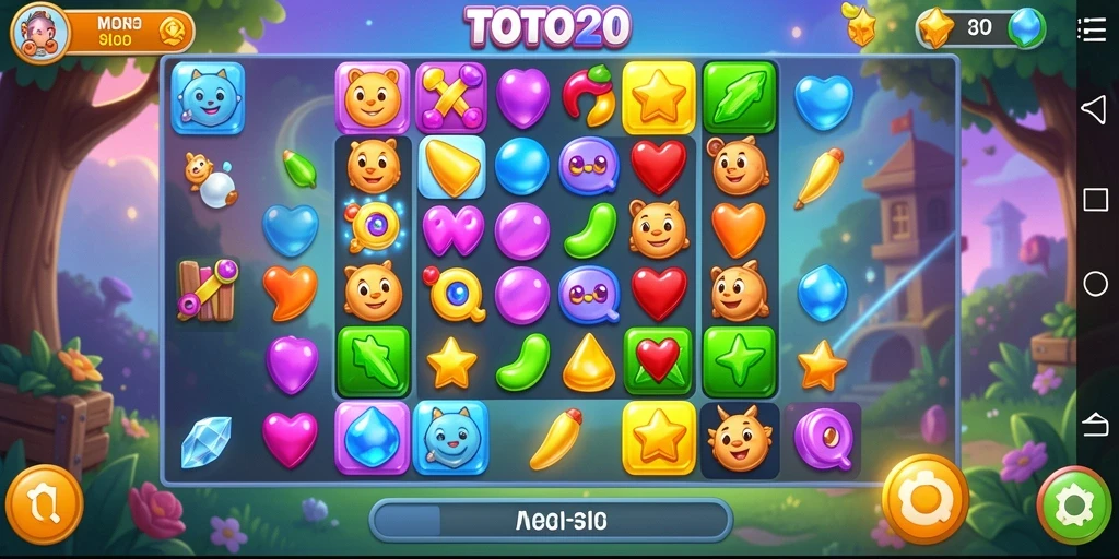 Gameplay seru TOTO20 dengan kombinasi item yang berwarna-warni.